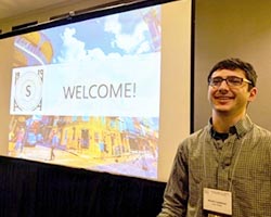 Martin Lawless, Ph.D. candidate, welcomes students to the ASA New Orleans conference.  