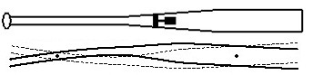 image of showing a cross-section of the bat and the location of the V.R.S. absorber, along with the mode shape for the first bending mode.