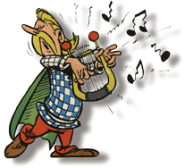 charactature of Cacofonix the Bard from The Adventures of Asterix the Gaul